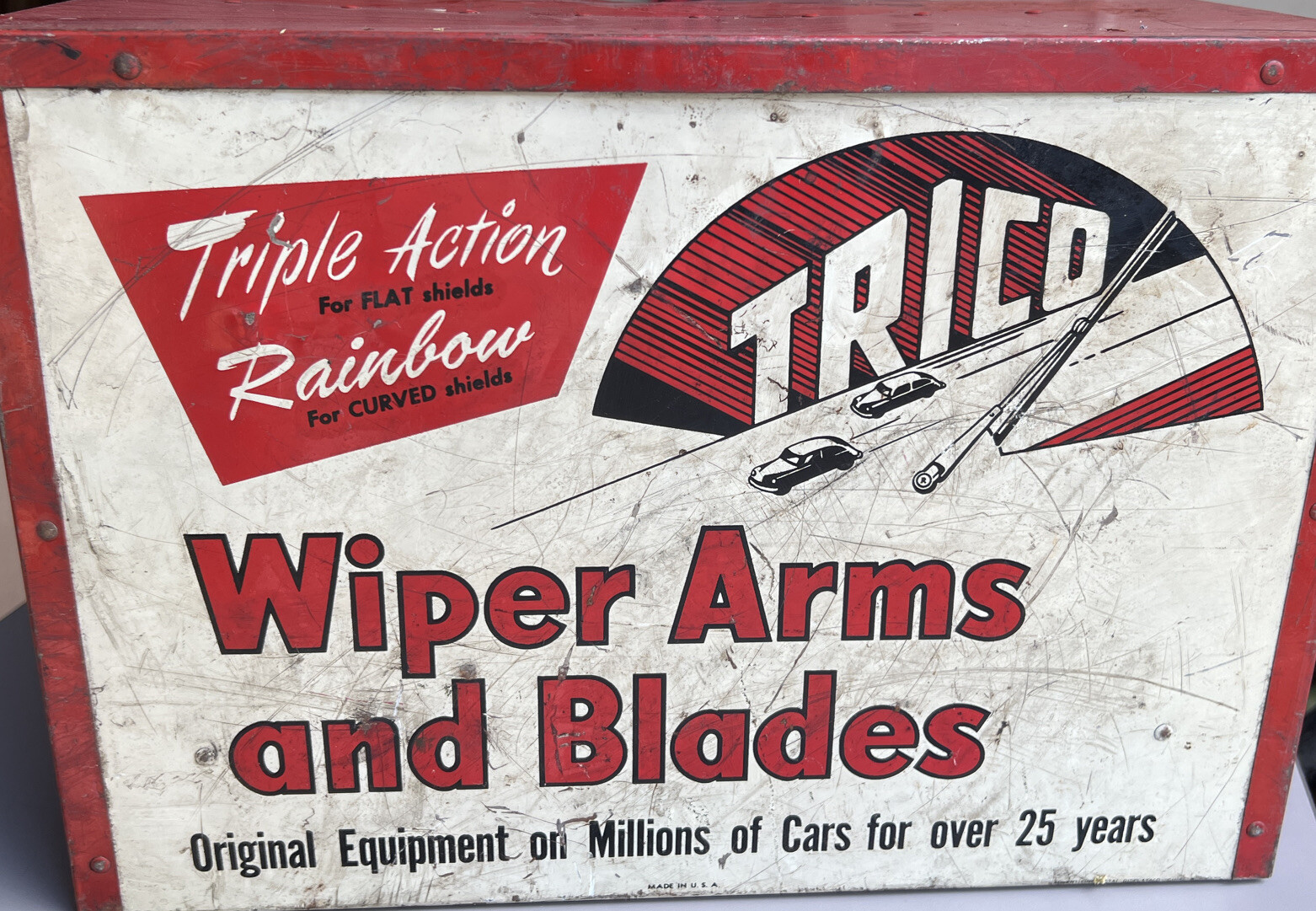 Vintage Trico Wiper Arm Blades Counter Top Display Advertising Metal Rainbow eBay