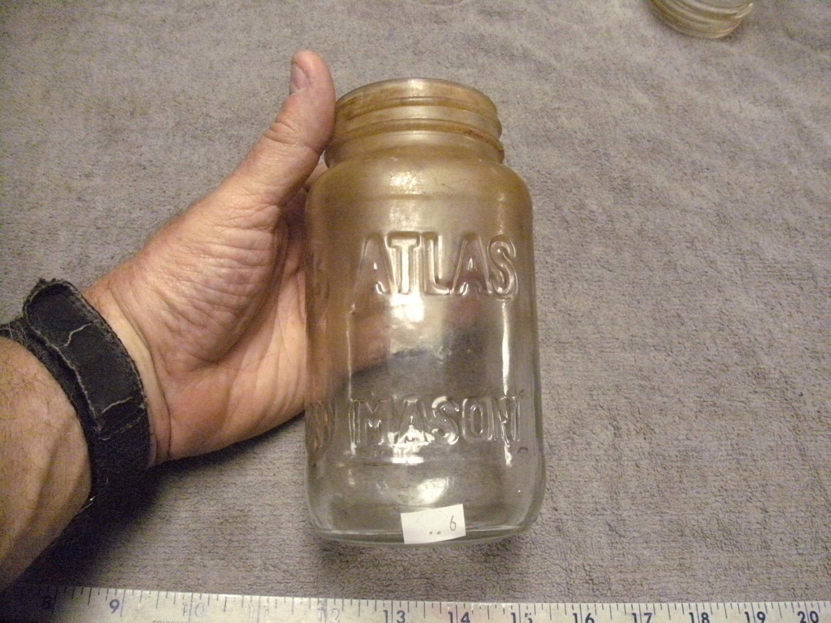 Vintage ATLAS Mason 20oz Canning Jar, Double Sided with