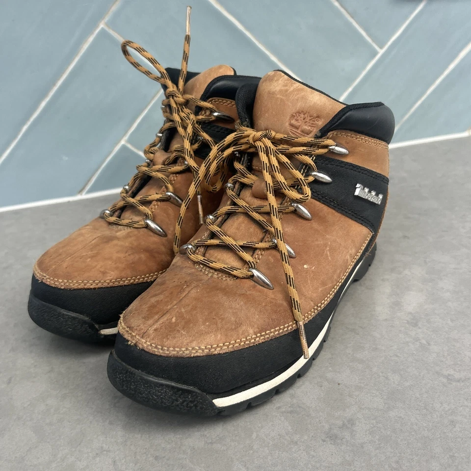 Boys TIMBERLAND Boots Wheat Black Kids Lace Ups Sale Size 4 UK 4.5 USA 37 Eur - image 4 of 4