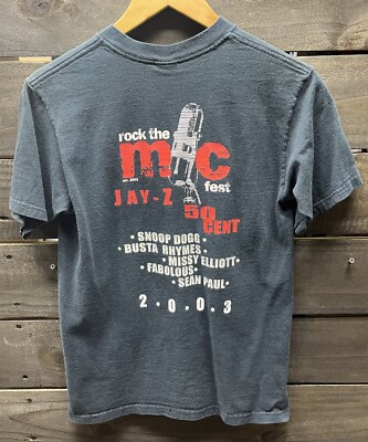 Vintage Jay-Z 50 Cent Rock The Mic Tour Rap Tee Sz S Busta Rhymes