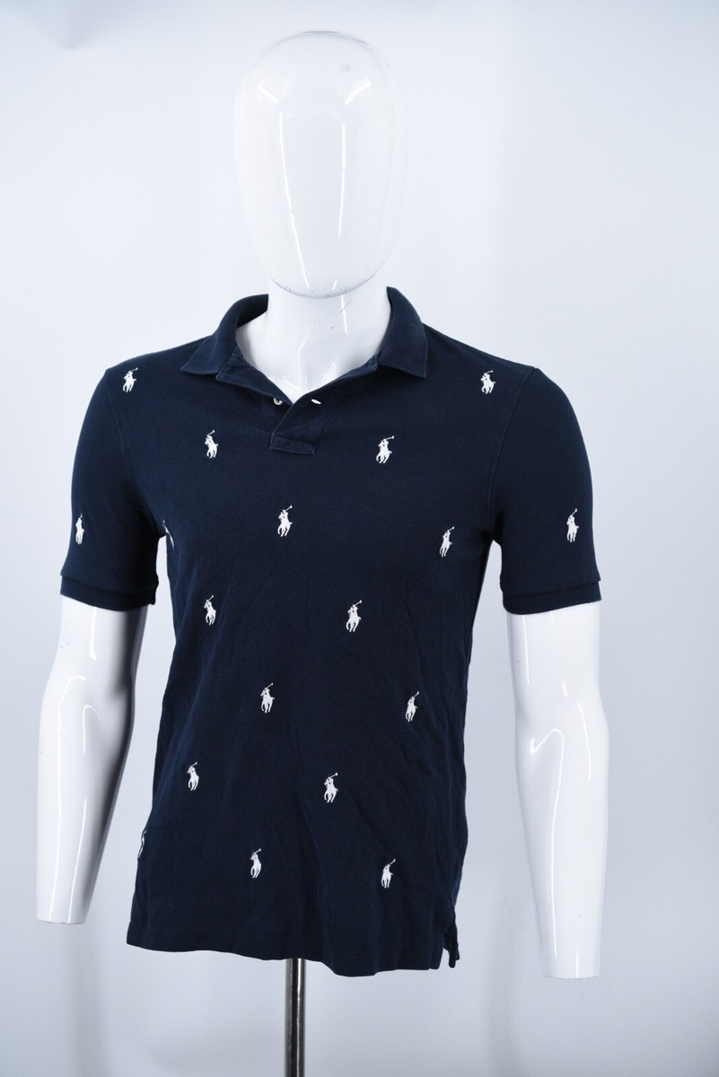 Polo Ralph Lauren All Over Embroidered Multi Pony Logo Mens Small