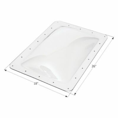 Icon 01819 RV Trailer Camper Rectangular Outer Skylight White 18''W x 26''L