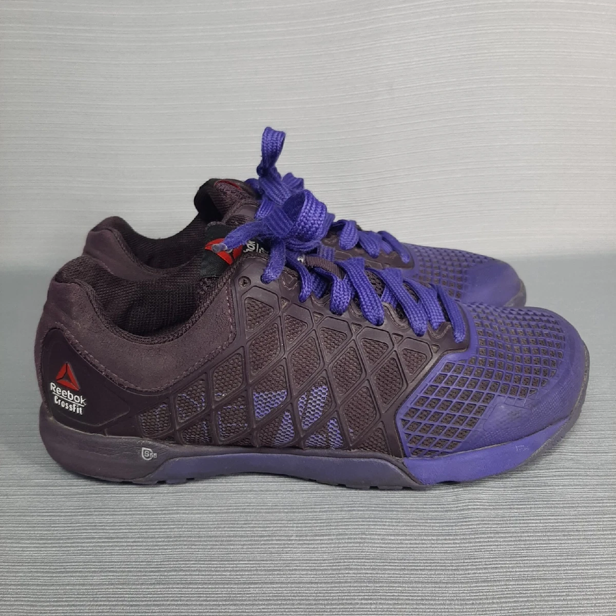 Women s Reebok Crossfit Duracage S55 Purple Black Athletic Shoes US Size 6