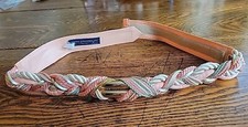 Vintage Ginnie Johansen Women  s Braided Adjustable Waist Belt USA Made Coral