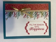 Peaceful Noel Christmas holiday happiness card kit of 6 made w/ Stampin' Up