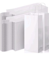 Yexiya 200 Pcs Paper Wine Bags Bulk with Handle 6 x 3 x 13 Inch