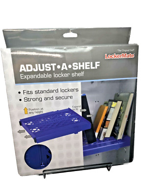 LockerMate Adjust-A-Shelf Expandable Locker Shelf  Rectangular Blue School NIB