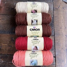 Lot Of 5 Caron Simply Soft Yarn New Skeins 4 Ply Acrylic Assorted 6oz 315 Yards