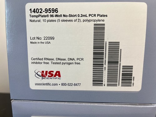 USA Scientific TempPlate 96-Well No-Skirt .2mL PCR Plates 1402-9596 3 boxes NIB - Picture 3 of 4