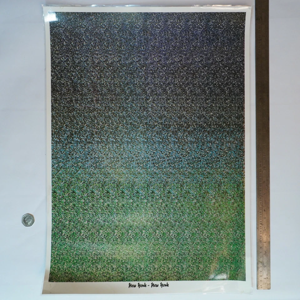 Genuine Vintage MAGIC EYE 3D Stereogram Poster - NEW YORK, NEW YORK - 43x55cm - Image 2 of 4