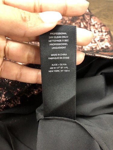 Alice & Olivia Dot Metallic Mini Rose Gold/ Black Dress No Size - Picture 11 of 15