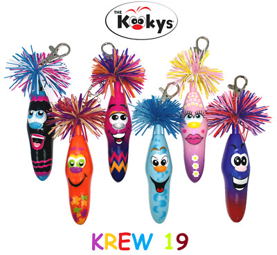 Kooky Klicker Pens Krew 19 Set Ball Point Pen Black Ink Carabiner Party Gift Toy
