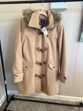 CHAPS by Ralph Lauren peacoat Large tan toggle wool blend $249 NEW With Tags