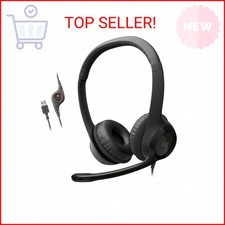 Logitech H390 Wired Headphones with Mic, USB-A Headset with Microphone for PC, N