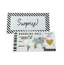 DIY Personalised Travel Ticket Custom Boarding Pass Scratch Reveal Gift