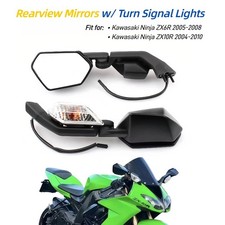 Folding Rearview Mirrors w/ Signal lights for ZX10R 2004-2010 & ZX6R 2005-2008