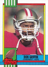 Don Griffin 1990 Topps 25 San Francisco 49ers Football Card