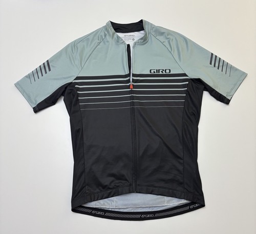 EUC Giro Cycling Jersey Men's Medium Full Zip Short Sleeve Blue Black