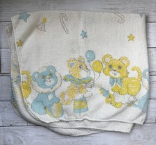 RARE Vintage Riegel Baby Receiving Blanket Circus Lions Tigers Cotton
