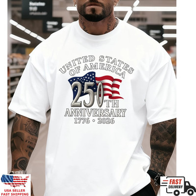 USA 250th Anniversary Shirt 1776 2026 Patriotic American Flag Tee