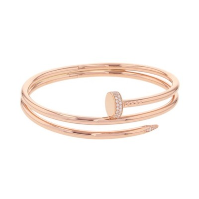 CARTIER Juste Un Clou Armband Double Diamant Größe 19 18K Rotgold N6708419...
