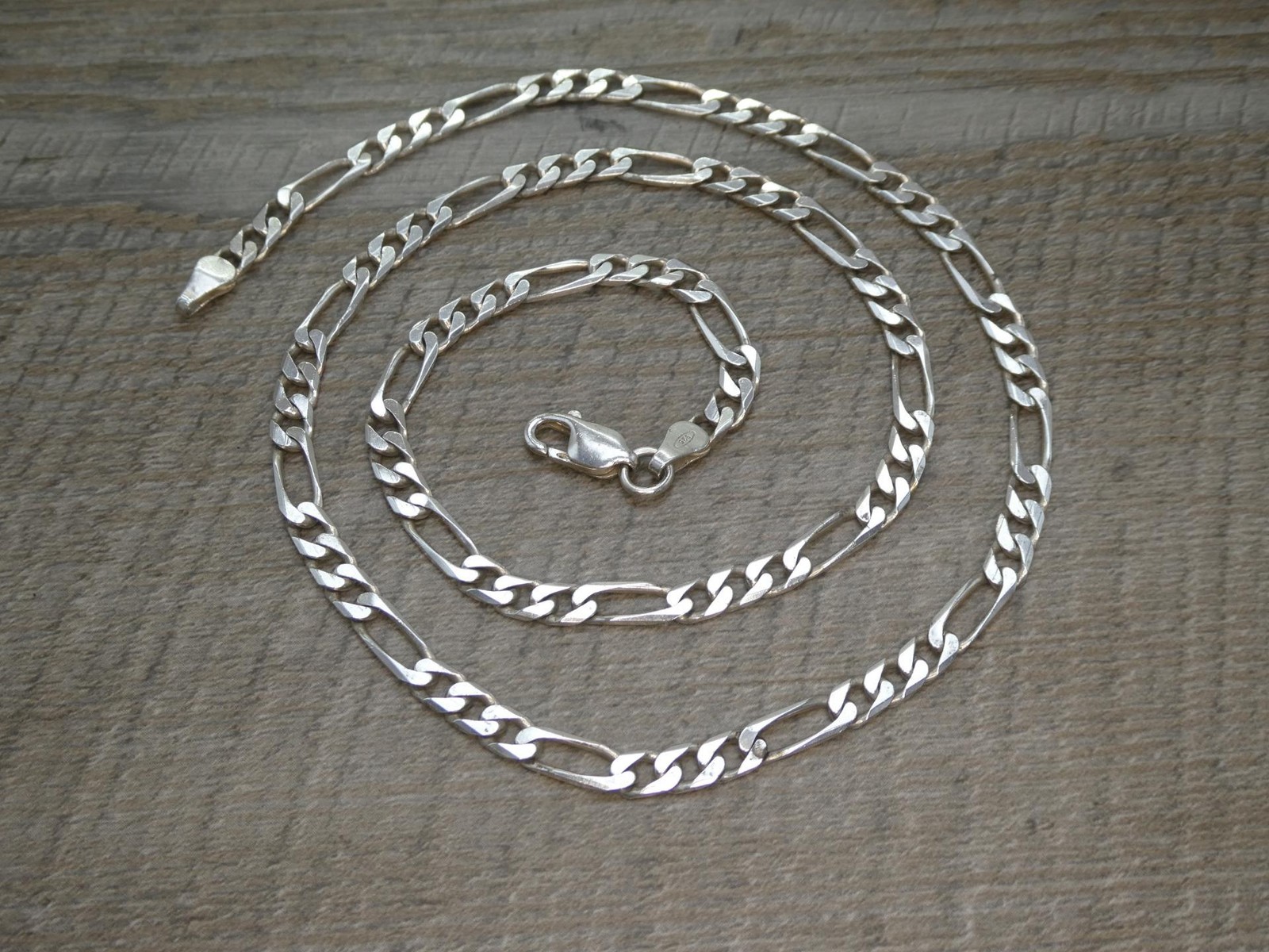 Hallmarked Solid Sterling Silver 21" Figaro Curb … - image 2