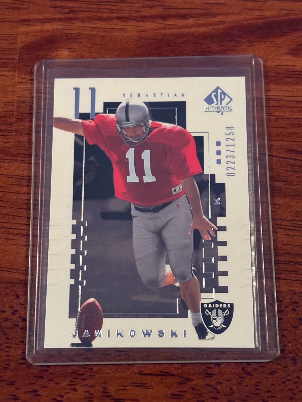 Sebastian Janikowski 223/1250 2000 SP Authentic Rookie Rc Card #112 Raiders