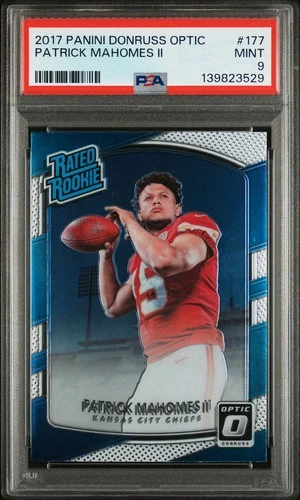 2017 Donruss Optic Patrick Mahomes II Rookie (RC) #177 - PSA 9