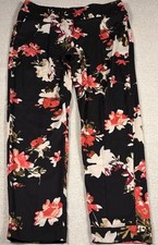 The Loft Ann Taylor Roll Tab Marisa Pleated Dress Pants Women Sz. 0 Black Floral
