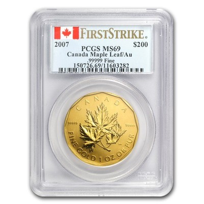 2007 Canada 1 oz Gold Maple Leaf .99999 MS-69 PCGS (FS) | eBay