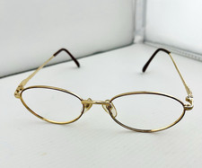 Laura Ashley Eyeglasses Frames Brocade Nutmeg Gold Oval Wire Rim 140 Stone Decor