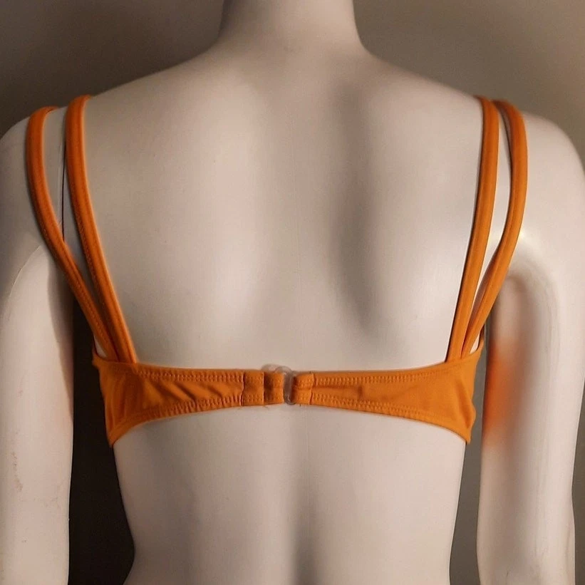 Camiseta Tankini Vintage Años 90 Y2K Sun Steak Newport News Naranja Claro Talla 6 Sunny Happy Foto 3 de 4