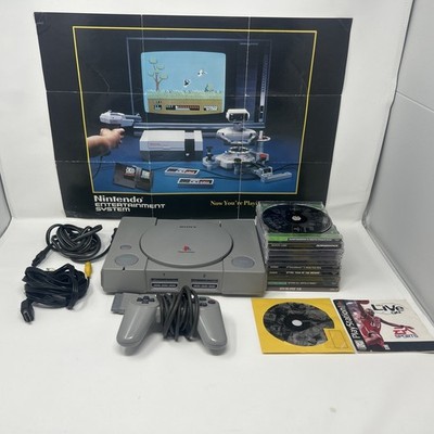 Sony playstation 1 ps1 Lot + Control + 10 Games + 4 Memory Cards Tested Working