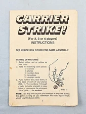 1977 Carrier Strike Game Replacement Parts Instruction Booklet