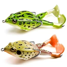 Topwater Frog Lure Bass Trout Fishing Lures Kit Set Realistic 2 PCS-Combo A