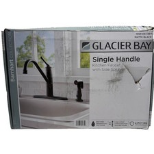 Glacier Bay Barnhart Single-Handle Kitchen Faucet w/ Side Sprayer in Matte Black