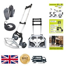 Lightweight Aluminium Folding Trolley with Rubber Wheels - 80kg Load Capacity