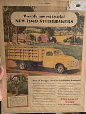 Vintage 1949 Studebaker Truck Magazine Advertisement