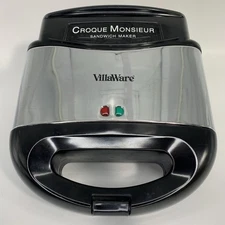 VillaWare Croque Monsieur Sandwich Maker Griddle Grill 5625 Clam Shell Mold
