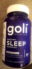 Goli Dreamy Sleep Gummies 60ct 5mg Melatonin Lemon Balm Magnesium VitaminD
