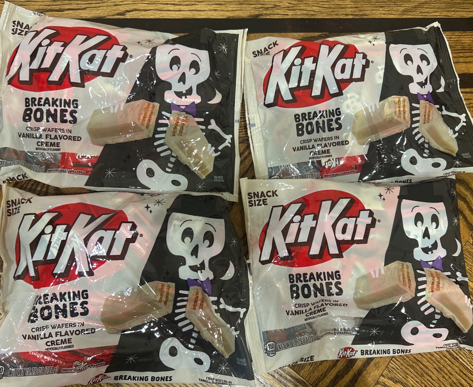 4 Bags Of Kit Kat Breaking Bones 10 Oz Wafers. LTD ED. exp 4/26