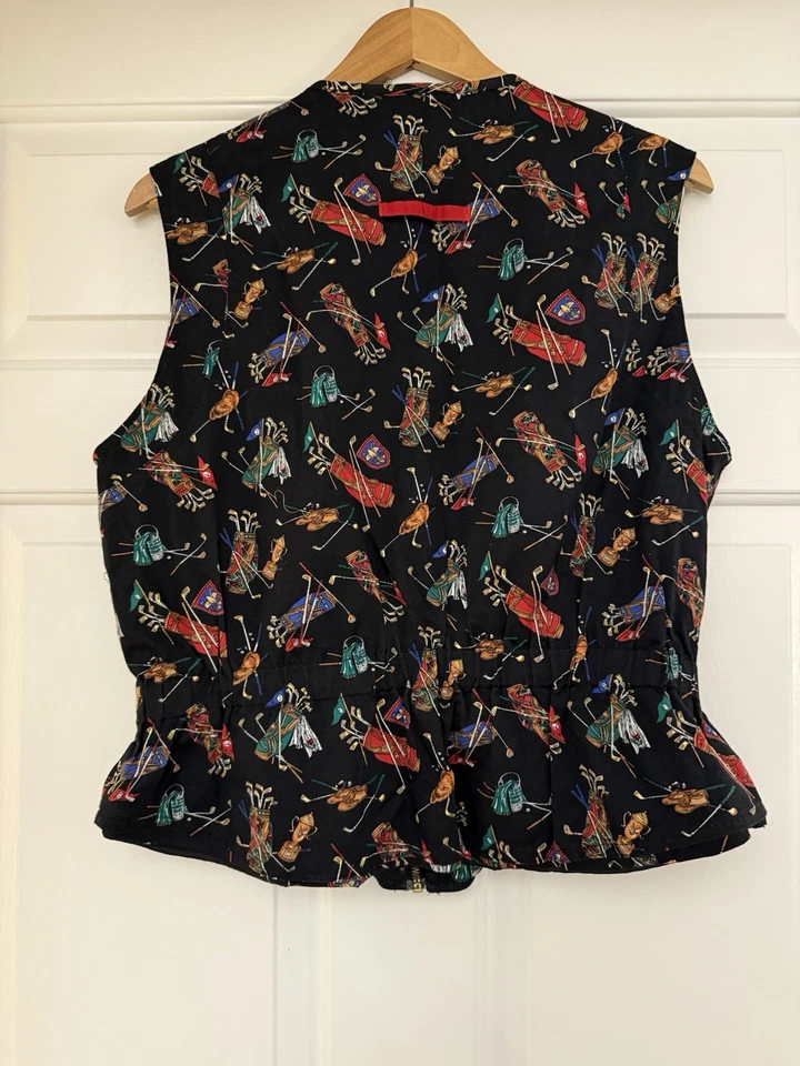 Vintage Golf Vest Women's Medium Line Up Full Zip Classy Retro 90s - Image 2 of 4