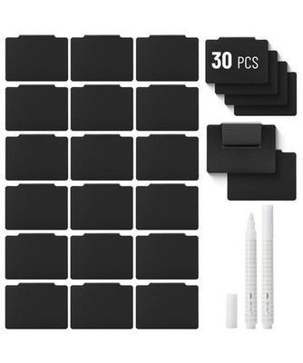 Mr. Pen- Basket Labels Clip On Set, 32 pcs, 30 Removable Bin 32 Black 
