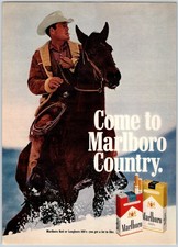 1971 COWBOY HORSE MARLBORO CIGARETTES Vintage 8"X11" Magazine Ad 1970's HTN65