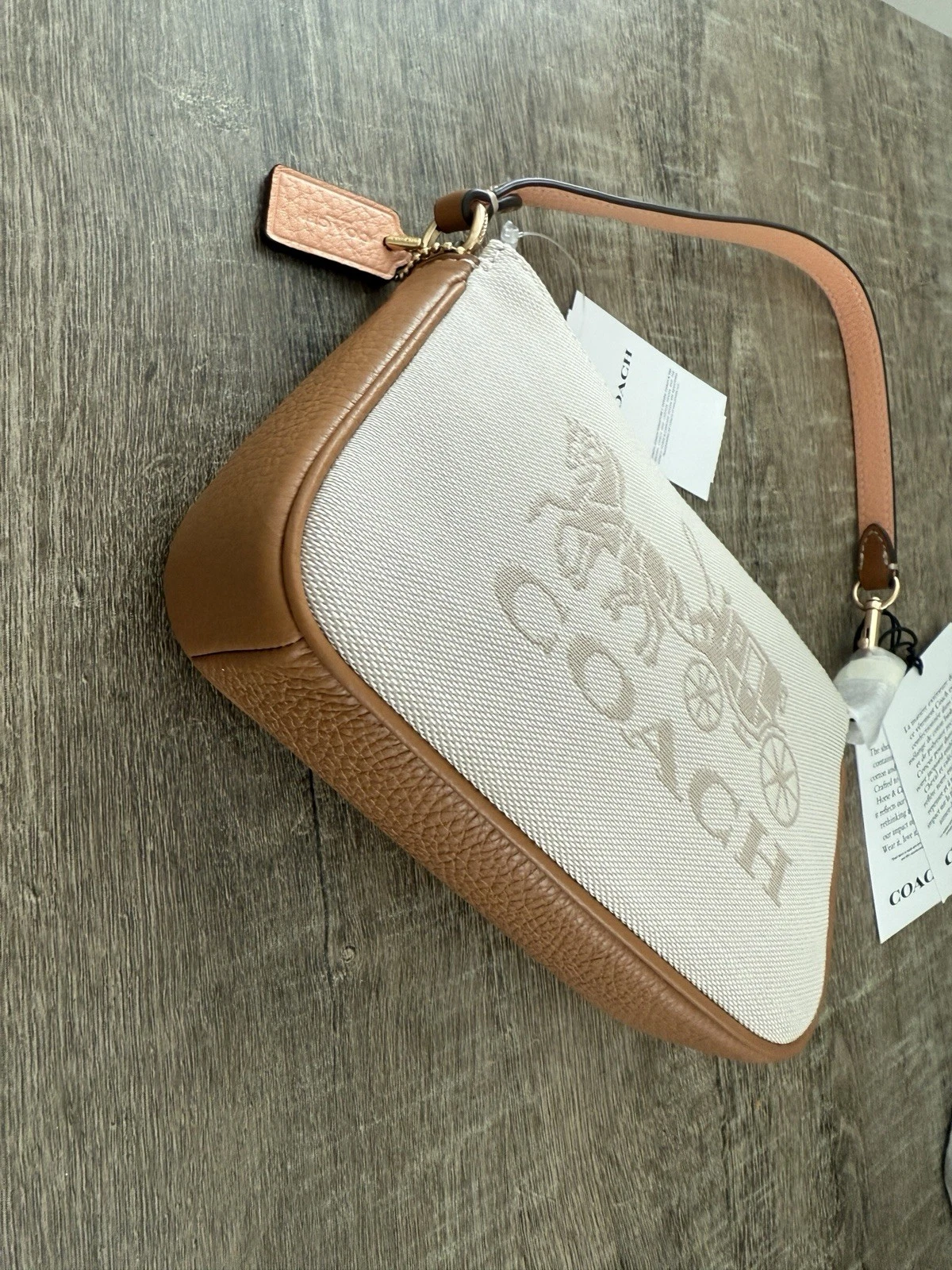 Coach C8327 Nolita 19 in colorblock con cavallo e carrozza gesso multi nuovo con etichetta