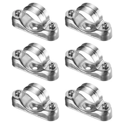6Pcs Pipe Bracket Clamp M5 × 32mm 304 Stainless Steel Off-Wall Codes Saddle Clip