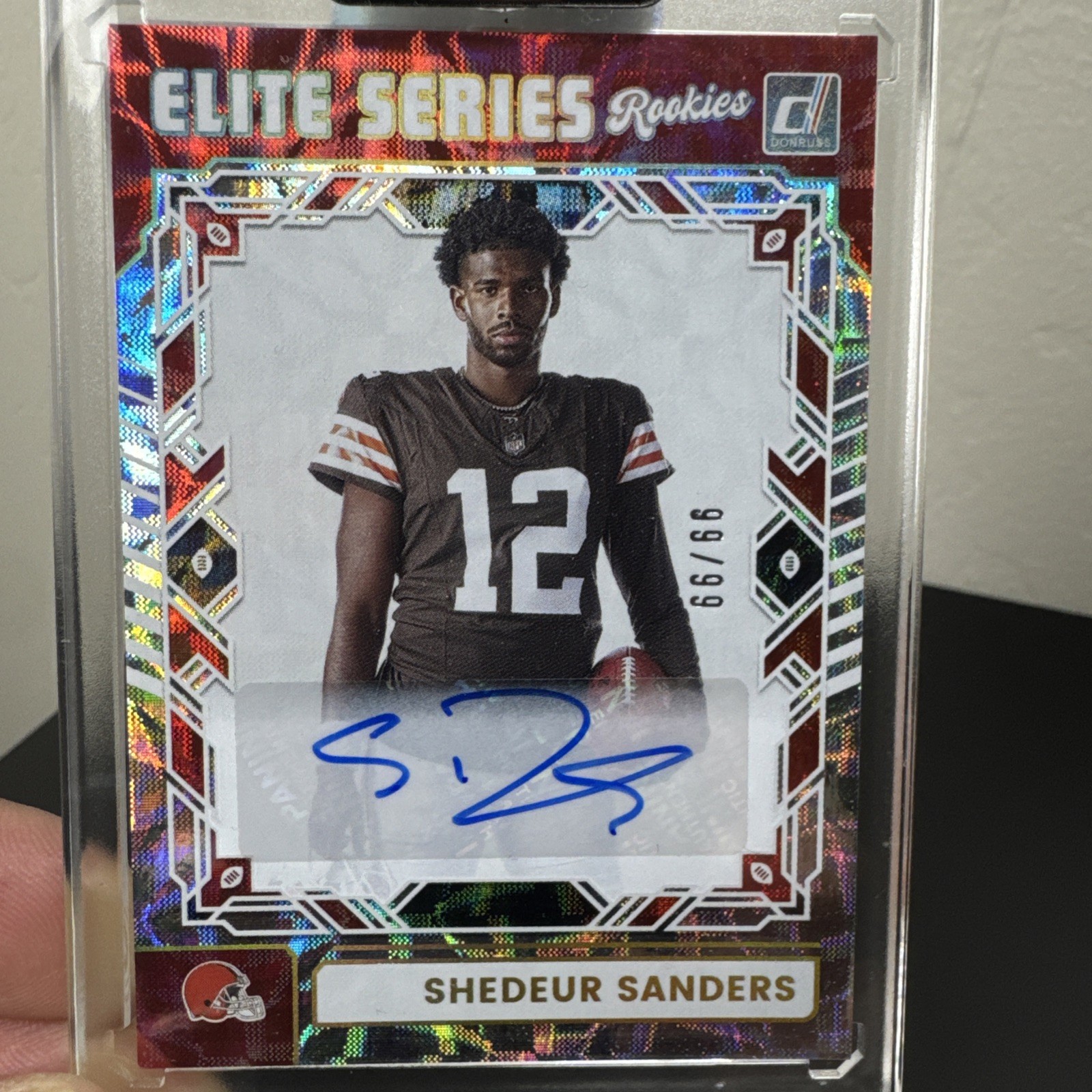 SHEDEUR SANDERS 2025 Panini Donruss Elite Series Rookies RC AUTO SSP #/99 Nice!