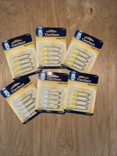 Lot 6 Vintage Gerber White  Yellow Diaper Pins 4 Pins/pack New Sealed
