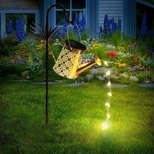Otdair Solar Watering Can with Lights, Outdoor Garden Decor Water can US STOCK