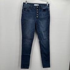KanCan Jeans Womens 9 29 Blue Skinny Curvy Stretch Button Fly Medium Wash Denim
